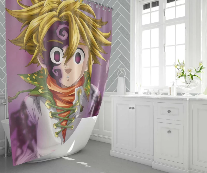 Meliodas Unstoppable Power Anime Shower Curtain 1