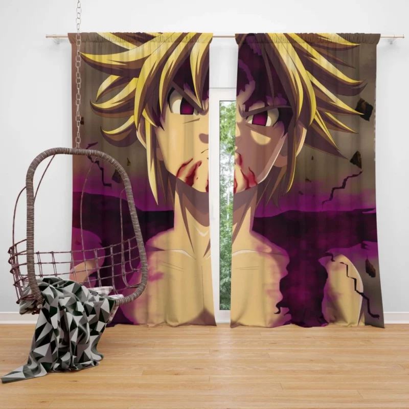 Meliodas Unstoppable Warrior Anime Curtain