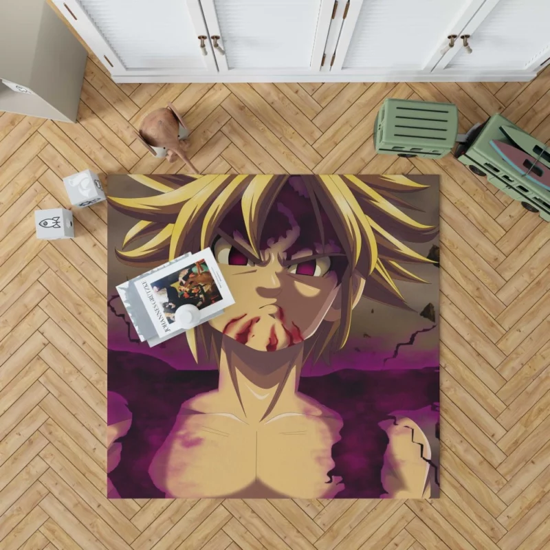 Meliodas Unstoppable Warrior Anime Rug