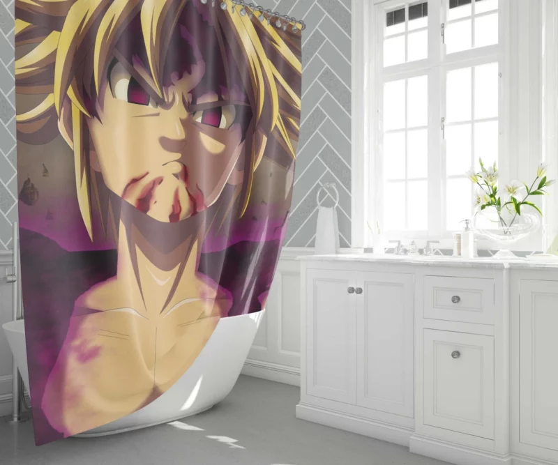 Meliodas Unstoppable Warrior Anime Shower Curtain 1