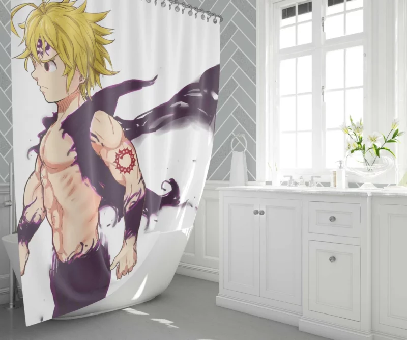 Meliodas Warrior Journey Anime Shower Curtain 1