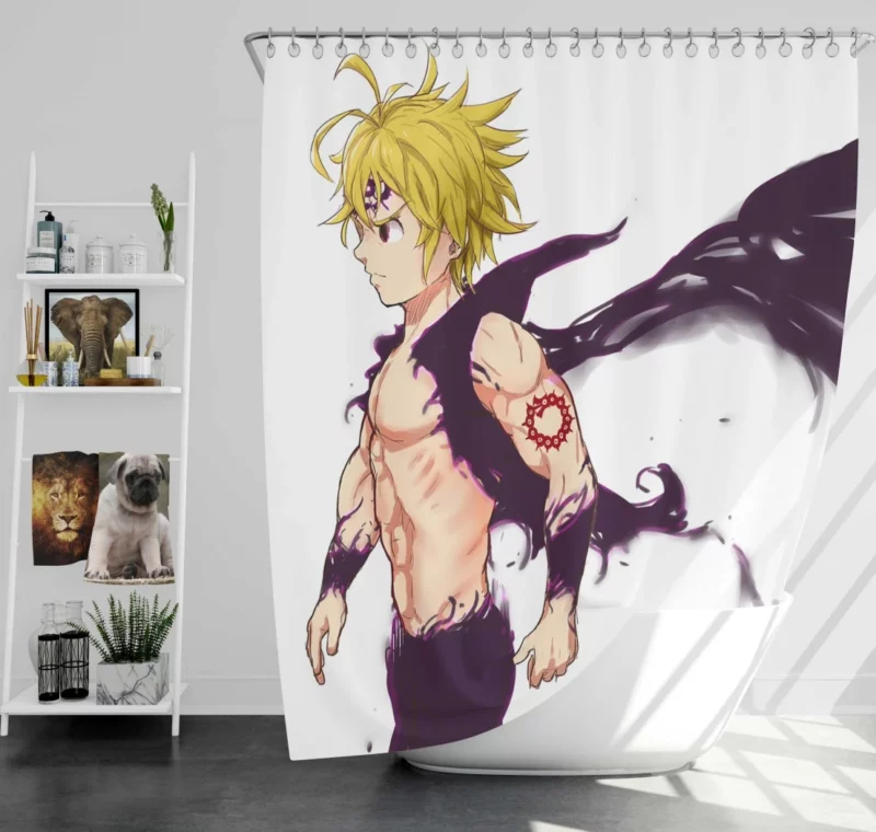 Meliodas Warrior Journey Anime Shower Curtain