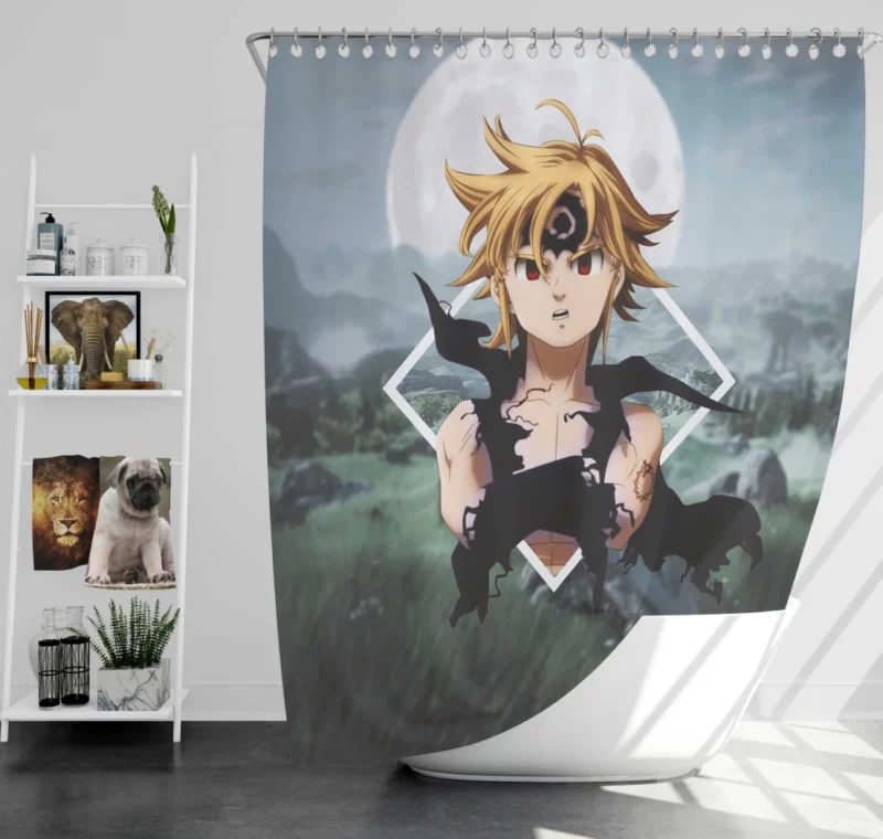 Meliodas Warrior of Wrath Anime Shower Curtain