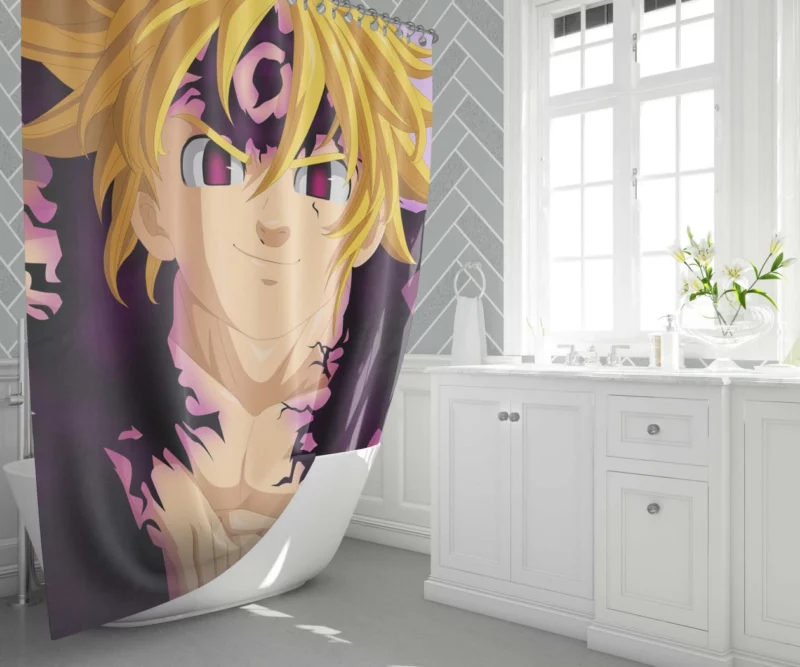 Meliodas Wrath Unleashed Anime Shower Curtain 1