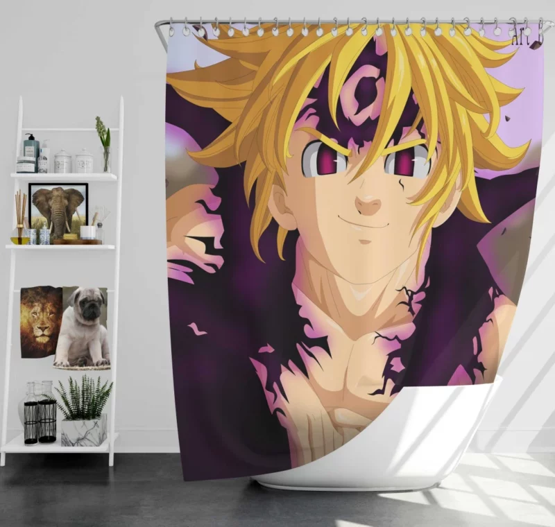 Meliodas Wrath Unleashed Anime Shower Curtain