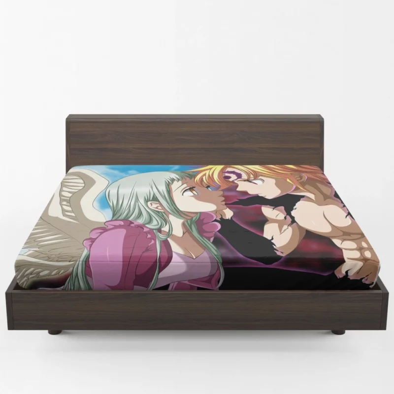 Meliodas and Elizabeth Fateful Bond Anime Fitted Sheet 1