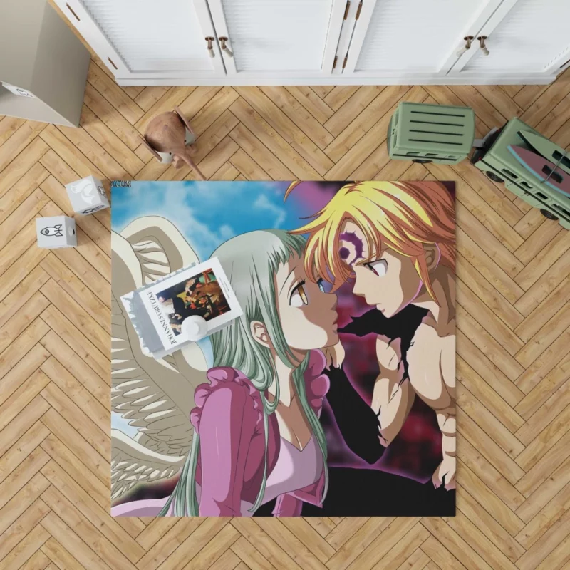 Meliodas and Elizabeth Fateful Bond Anime Rug