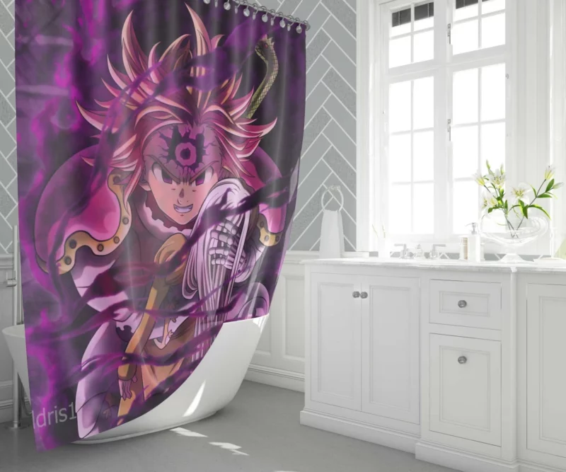 Meliodas and Elizabeth Forbidden Love Anime Shower Curtain 1