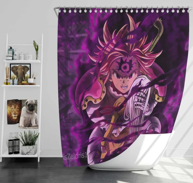 Meliodas and Elizabeth Forbidden Love Anime Shower Curtain