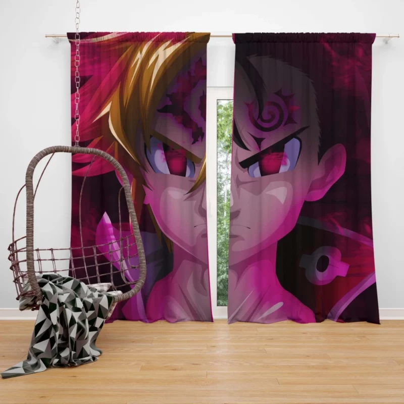 Meliodas and Zeldris Brothers United Anime Curtain