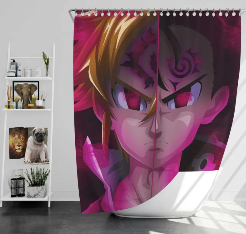 Meliodas and Zeldris Brothers United Anime Shower Curtain