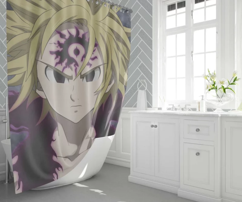 Meliodas and Zeldris Sibling Rivalry Anime Shower Curtain 1