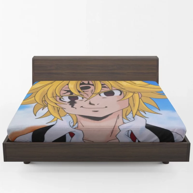 Meliodas in Classic Anime Style Fitted Sheet 1