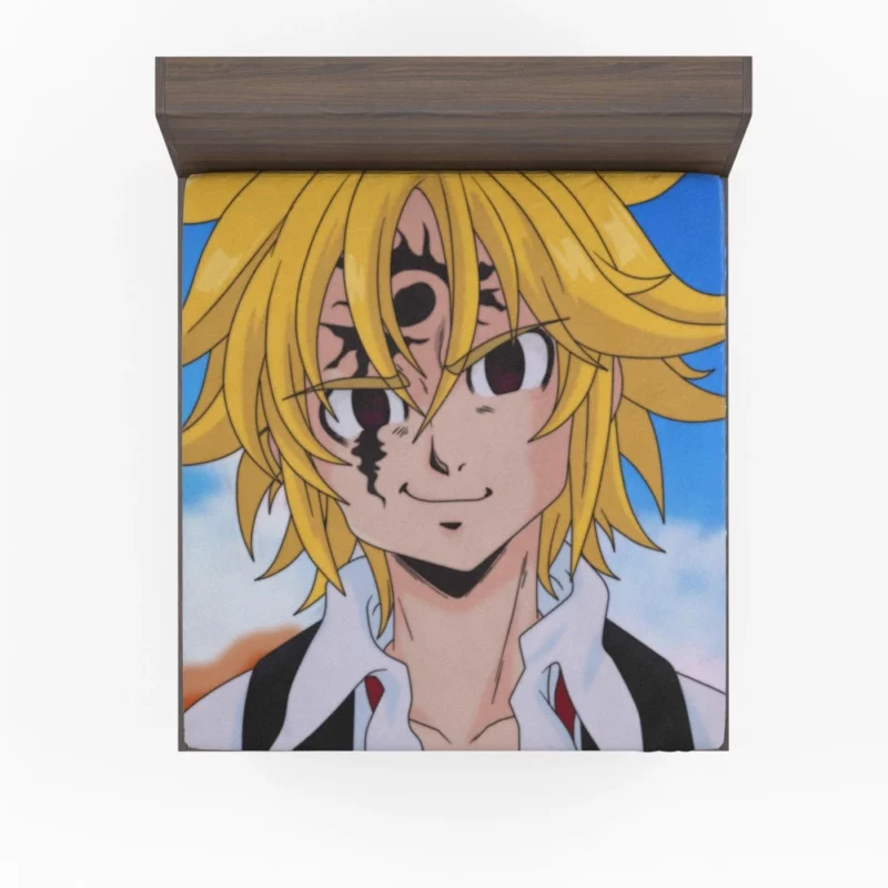 Meliodas in Classic Anime Style Fitted Sheet