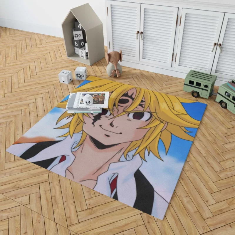 Meliodas in Classic Anime Style Rug 1