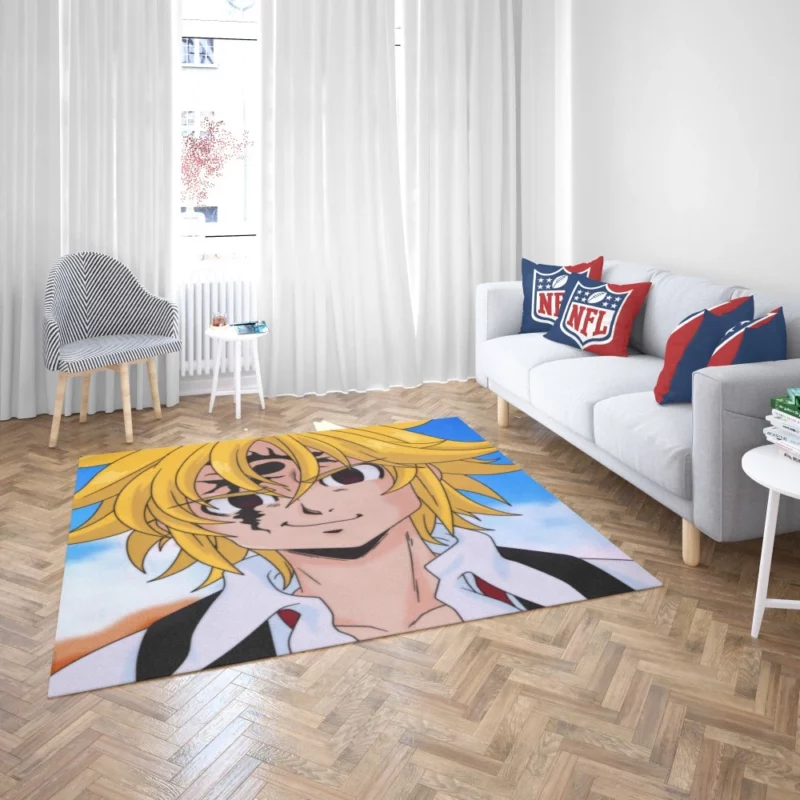 Meliodas in Classic Anime Style Rug 2