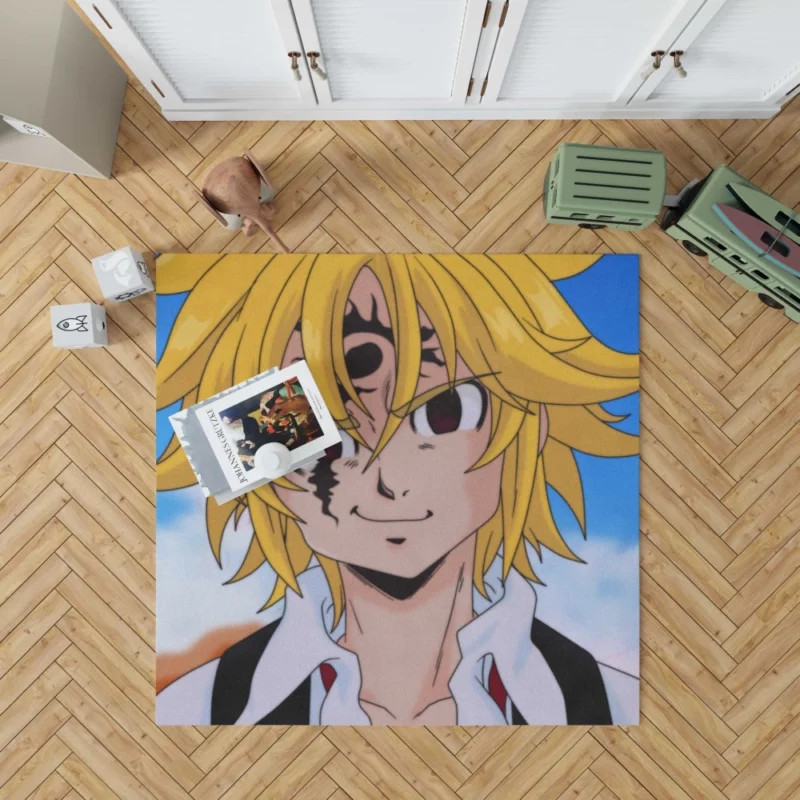 Meliodas in Classic Anime Style Rug