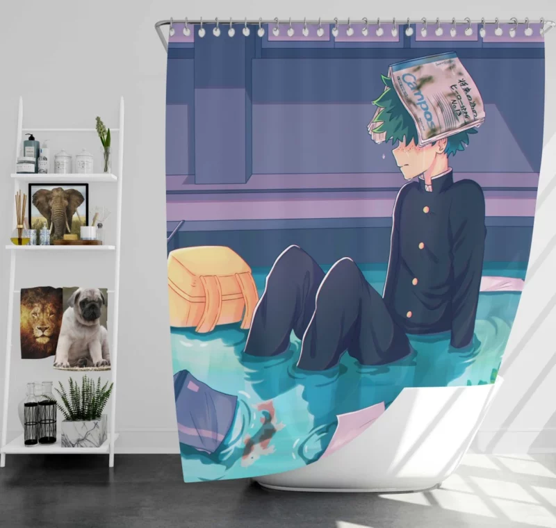 Midoriya Courage Awakened Anime Shower Curtain