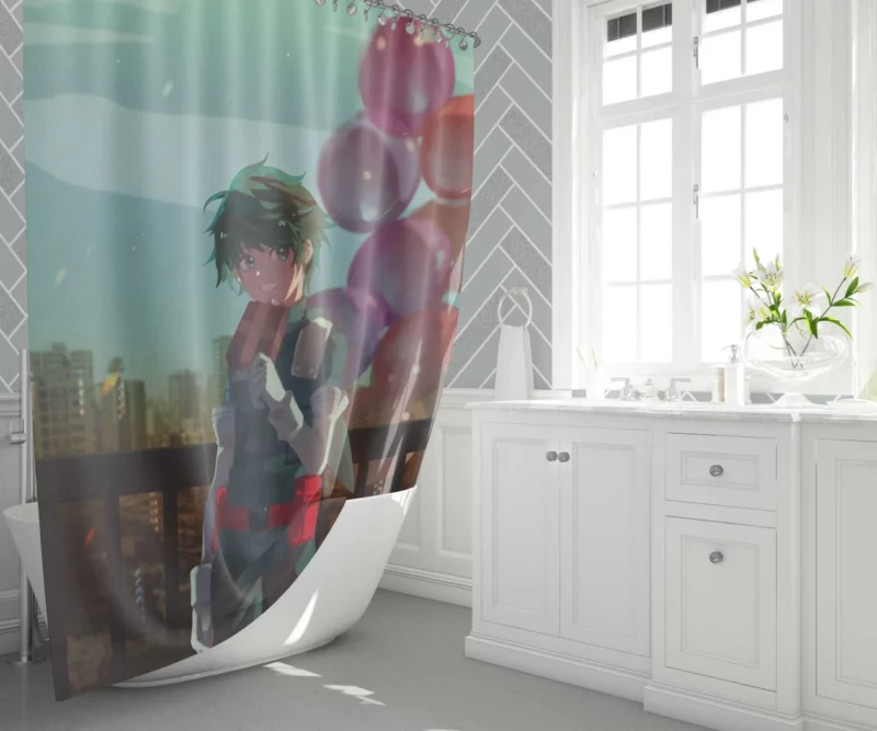 Midoriya Emblem of Hope Anime Shower Curtain 1