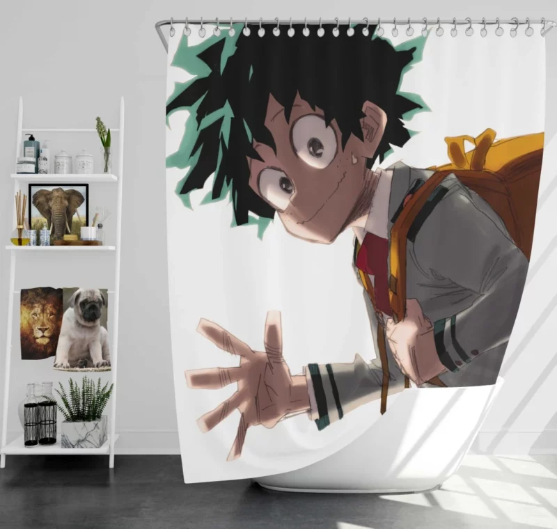 Midoriya Future Greatest Hero Anime Shower Curtain