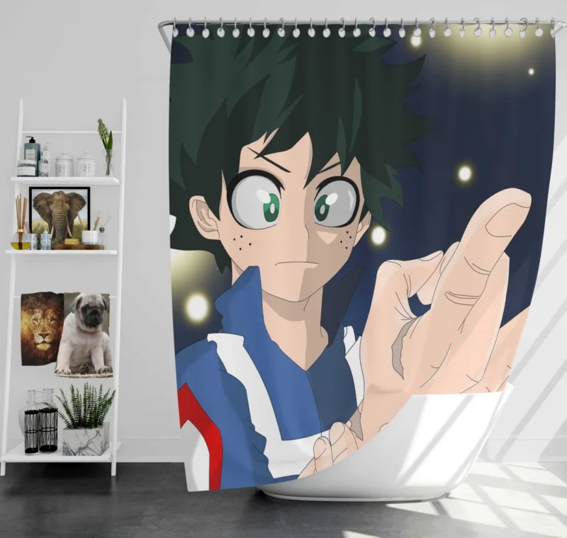 Midoriya Gifted with Heroism Anime Shower Curtain