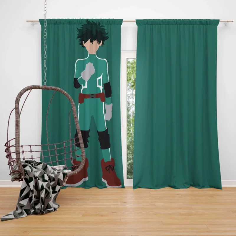 Midoriya Heart of Heroism Anime Curtain