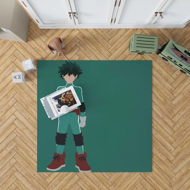 Midoriya Heart of Heroism Anime Rug