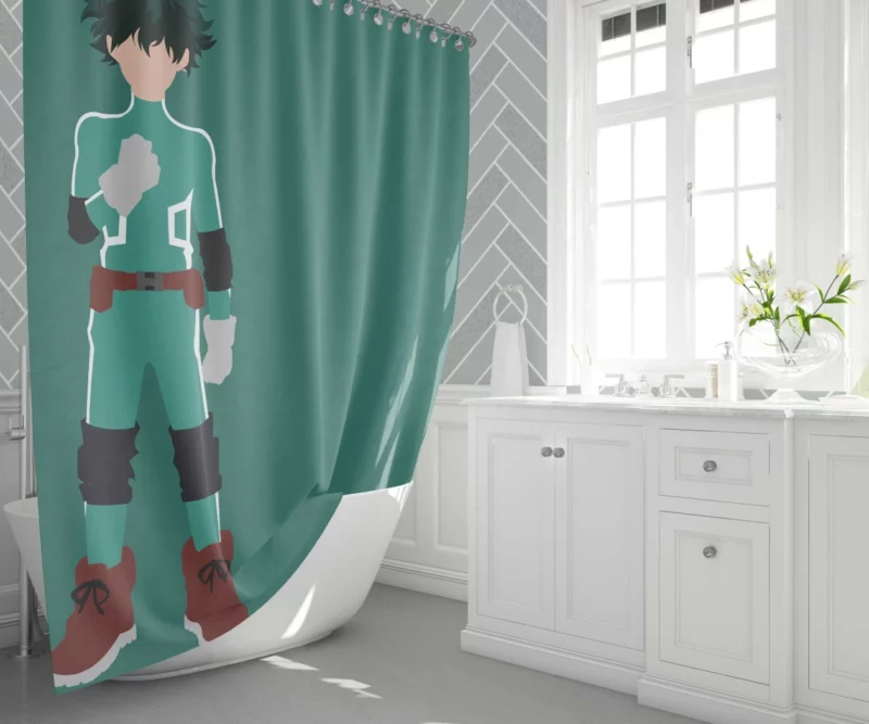 Midoriya Heart of Heroism Anime Shower Curtain 1