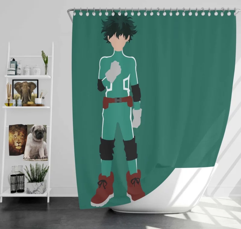 Midoriya Heart of Heroism Anime Shower Curtain