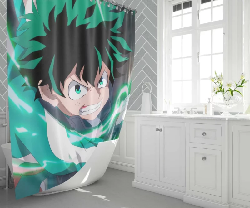 Midoriya Heart of a Hero Anime Shower Curtain 1