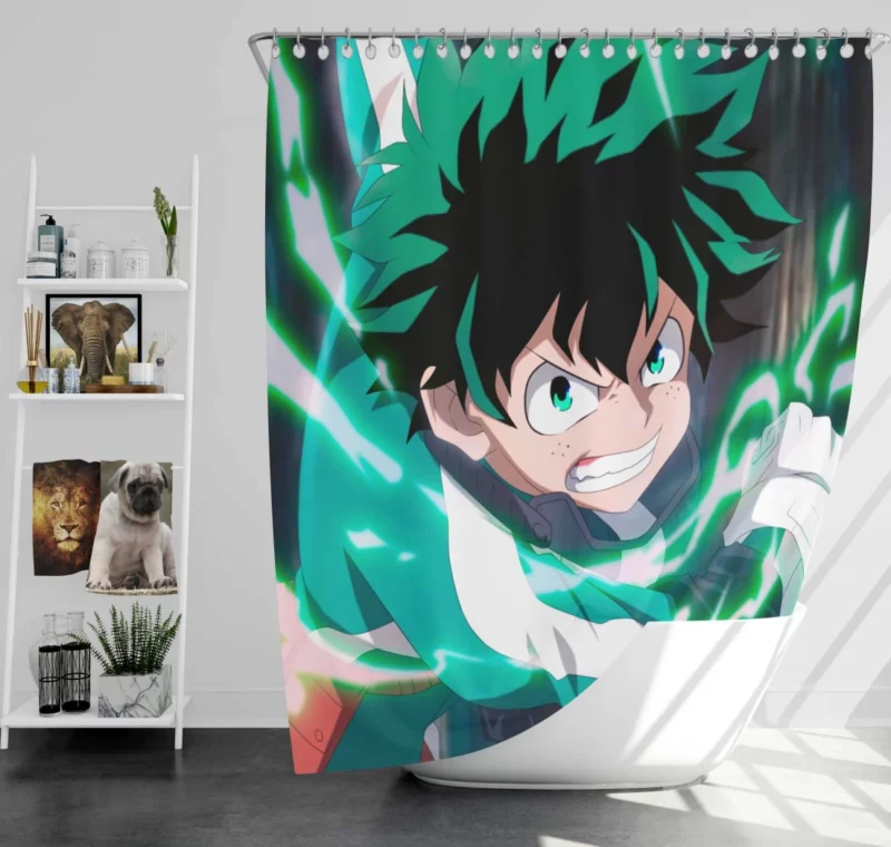 Midoriya Heart of a Hero Anime Shower Curtain