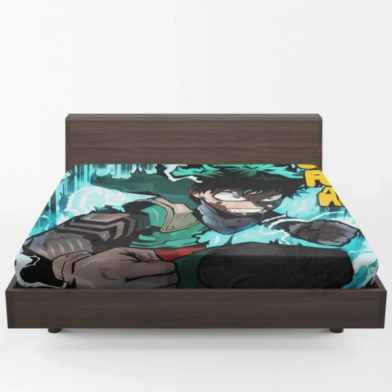 Midoriya Heroic Destiny Anime Fitted Sheet 1