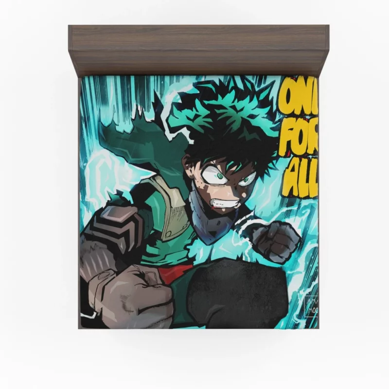 Midoriya Heroic Destiny Anime Fitted Sheet