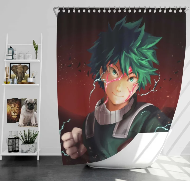 Midoriya Heroic Journey Anime Shower Curtain