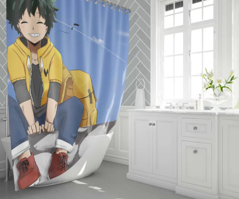 Midoriya Heroic Odyssey Anime Shower Curtain 1