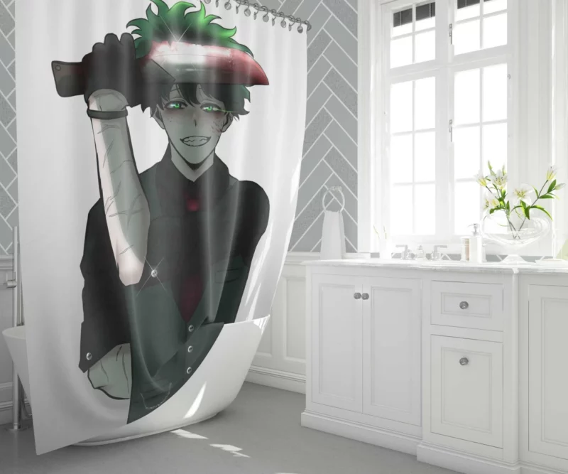 Midoriya Heroic Unveiling Anime Shower Curtain 1