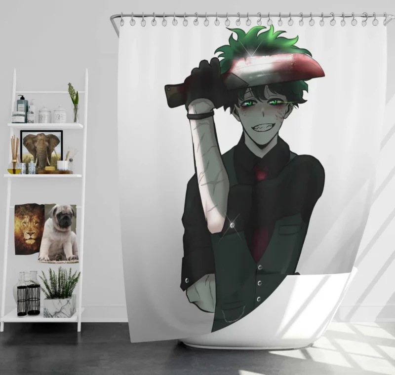 Midoriya Heroic Unveiling Anime Shower Curtain