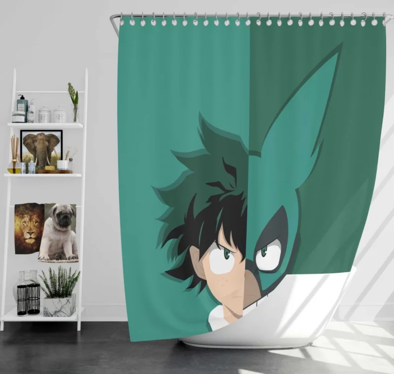 Midoriya Izuku Rising Hero Tale Anime Shower Curtain