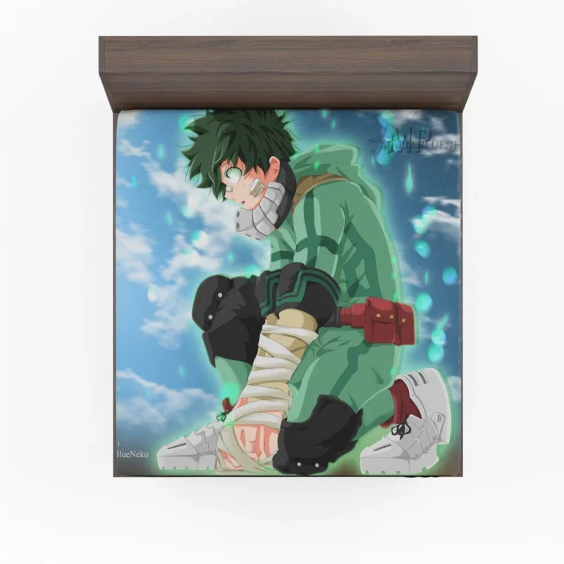 Midoriya Journey to Greatness Anime Fitted Sheet