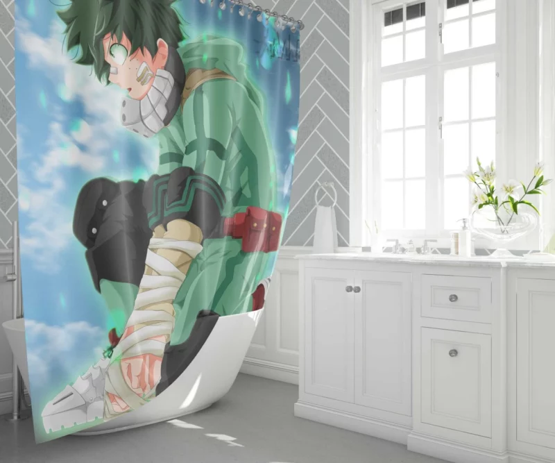 Midoriya Journey to Greatness Anime Shower Curtain 1