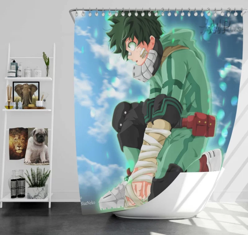 Midoriya Journey to Greatness Anime Shower Curtain