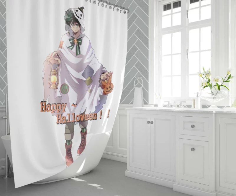 Midoriya Journey to Hero Anime Shower Curtain 1