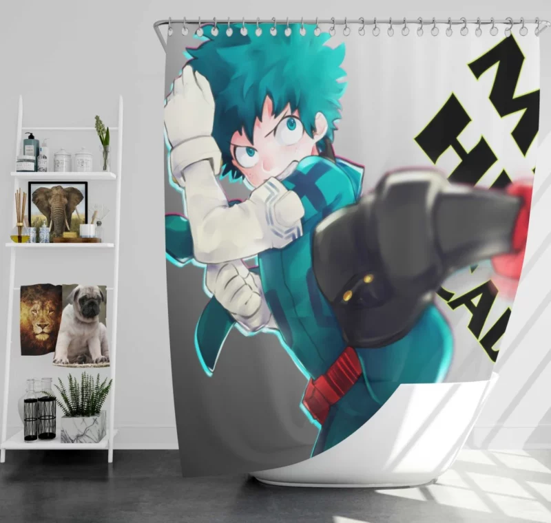 Midoriya Path of a Hero Anime Shower Curtain