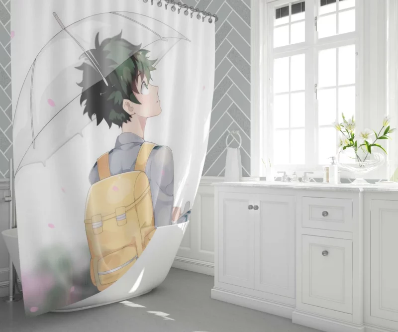 Midoriya Power of One For All Anime Shower Curtain 1