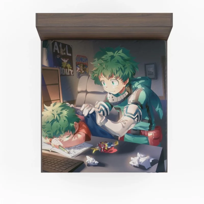 Midoriya Quest for Greatness Anime Fitted Sheet