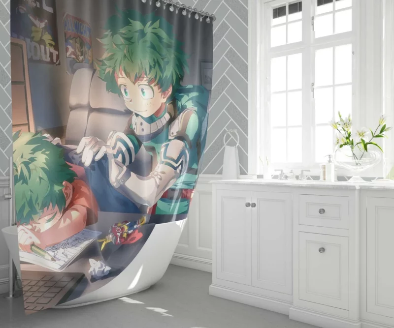 Midoriya Quest for Greatness Anime Shower Curtain 1