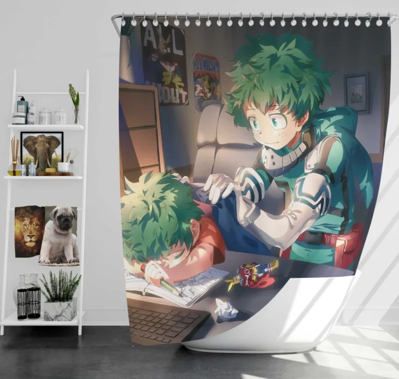 Midoriya Quest for Greatness Anime Shower Curtain