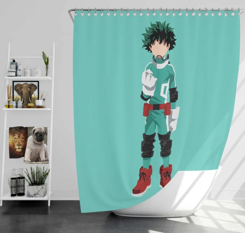 Midoriya Quest for Heroism Anime Shower Curtain