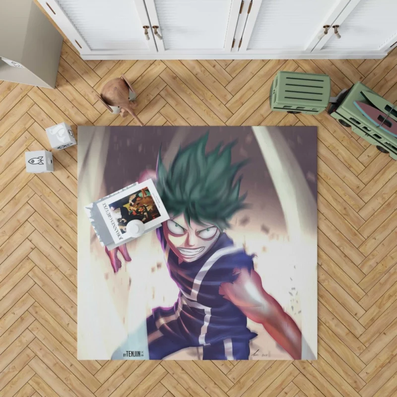 Midoriya Rise to Heroism Anime Rug