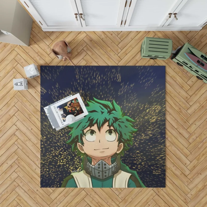 Midoriya Rising to Greatness Anime Rug